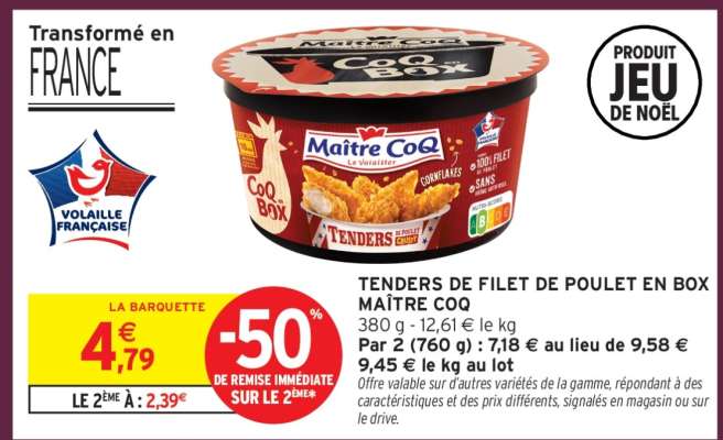 Tenders de filet de poulet en box Maître Coq