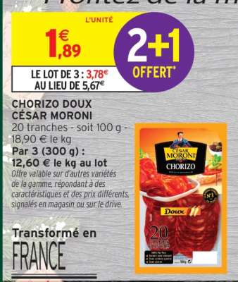 Chorizo Doux César Moroni