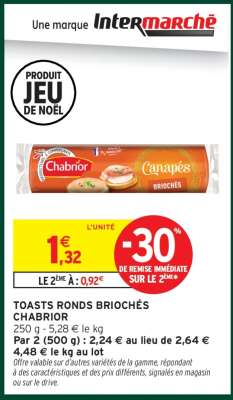 TOASTS RONDS BRIOCHÉS CHABRIOR