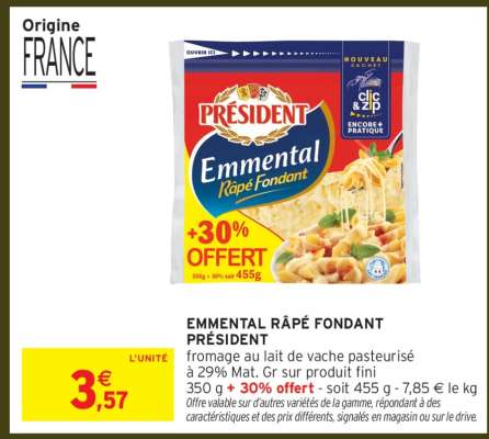 Emmental Râpé Fondant PRÉSIDENT