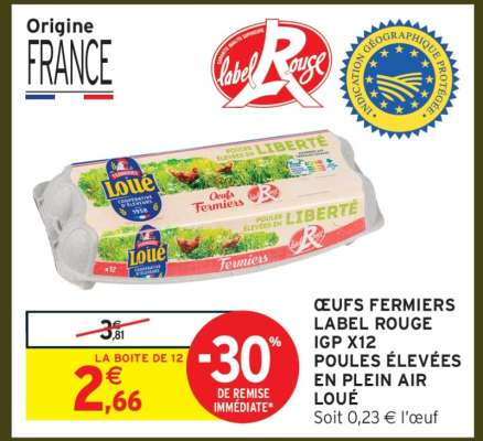 ŒUFS FERMIERS LABEL ROUGE IGP X12
