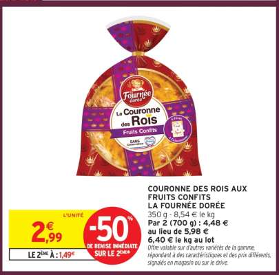 COURONNE DES ROIS AUX FRUITS CONFITS