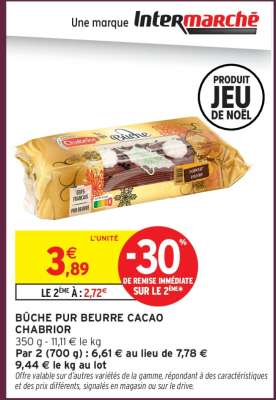 BÛCHE PUR BEURRE CACAO CHABRIOR
