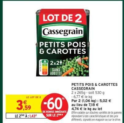 PETITS POIS & CAROTTES "CASSEGRAIN"