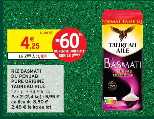 Riz Basmati du Penjab Pure Origine Taureau Ailé