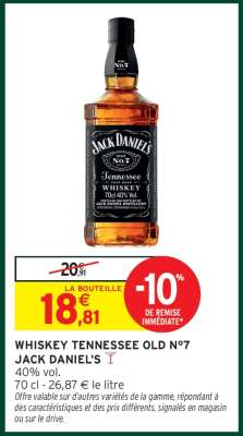 WHISKEY TENNESSEE OLD N°7 JACK DANIEL'S