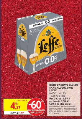 BIÈRE D'ABBAYE BLONDE SANS ALCOOL 0.0% LEFFE