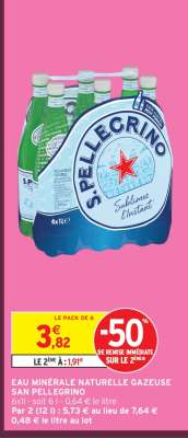 Eau Minérale Naturelle Gazeuse 'San Pellegrino'