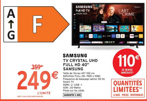 SAMSUNG TV CRYSTAL UHD FULL HD 40"