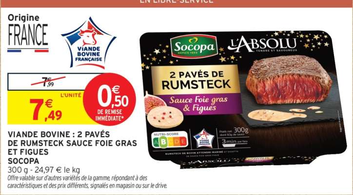 2 Pavés de Rumsteck Sauce Foie Gras et Figues