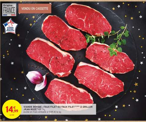 Viande Bovine: Faux Filet ou Faux Filet à Griller Jean Rozé