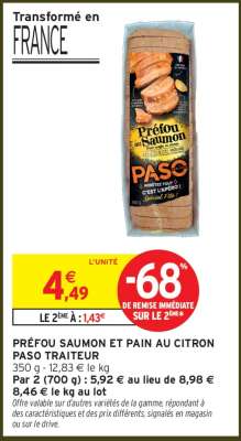PRÉFOU SAUMON ET PAIN AU CITRON PASO TRAITEUR