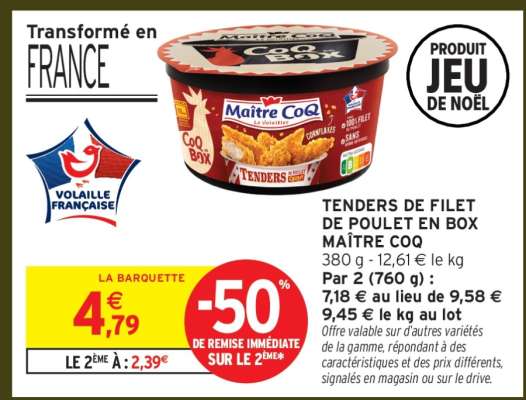 Tenders de filet de poulet en box Maître Coq