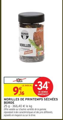 MORILLES DE PRINTEMPS SÉCHÉES BORDE