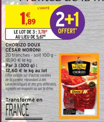 Chorizo Doux César Moroni