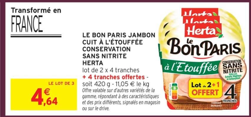 LE BON PARIS JAMBON CUIT À L'ÉTOUFFÉE