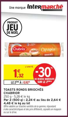 TOASTS RONDS BRIOCHÉS CHABRIOR