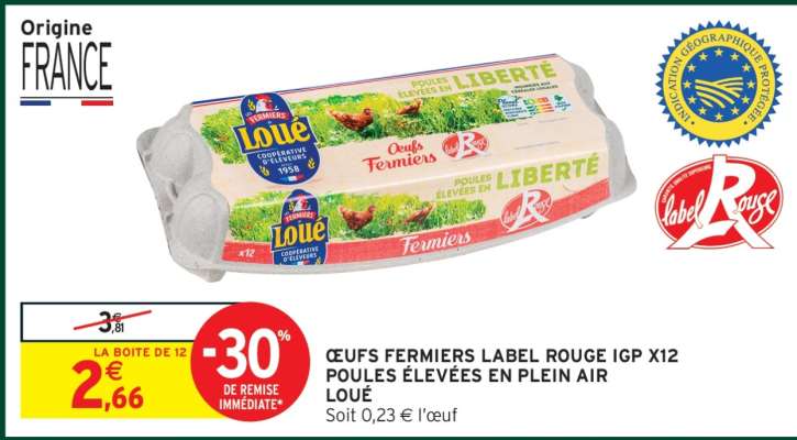 ŒUFS FERMIERS LABEL ROUGE IGP X12