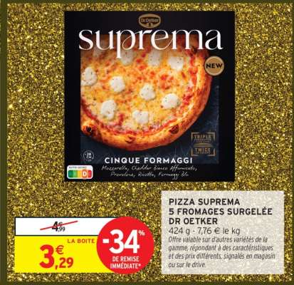 Pizza Suprema 5 Fromages Surgelée Dr Oetker