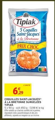 Coquilles Saint-Jacques À La Bretonne Surgelées Tipiak