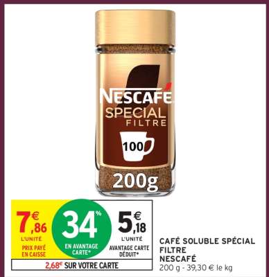 Café Soluble Spécial Filtre Nescafé