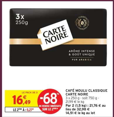 Café Moulu Classique Carte Noire