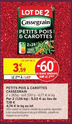 PETITS POIS & CAROTTES "CASSEGRAIN"