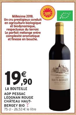 AOP Pessac Leognan Rouge Château Haut-Bergey Bio