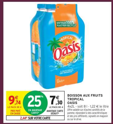 BOISSON AUX FRUITS TROPICAL “OASIS”
