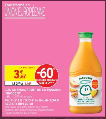 JUS ANANAS/FRUIT DE LA PASSION INNOCENT
