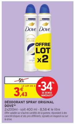 DÉODORANT SPRAY ORIGINAL DOVE