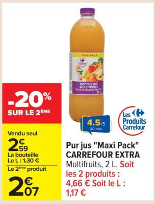 Pur jus "Maxi Pack" CARREFOUR EXTRA