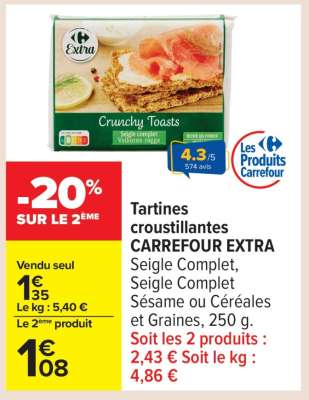 Tartines croustillantes CARREFOUR EXTRA