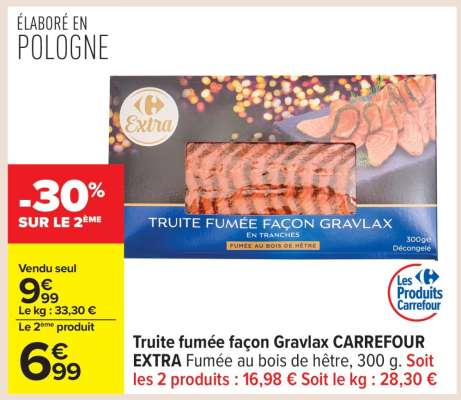 Truite fumée façon Gravlax CARREFOUR EXTRA