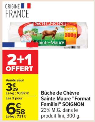 Bûche de chèvre Sainte Maure "Format Familial" SOIGNON
