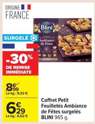 Coffret Petit Feuilletés Ambiance de Fêtes surgelés BLINI