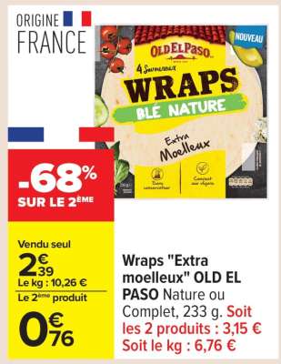 WRAPS EXTRA MOELLEUX “OLD EL PASO”