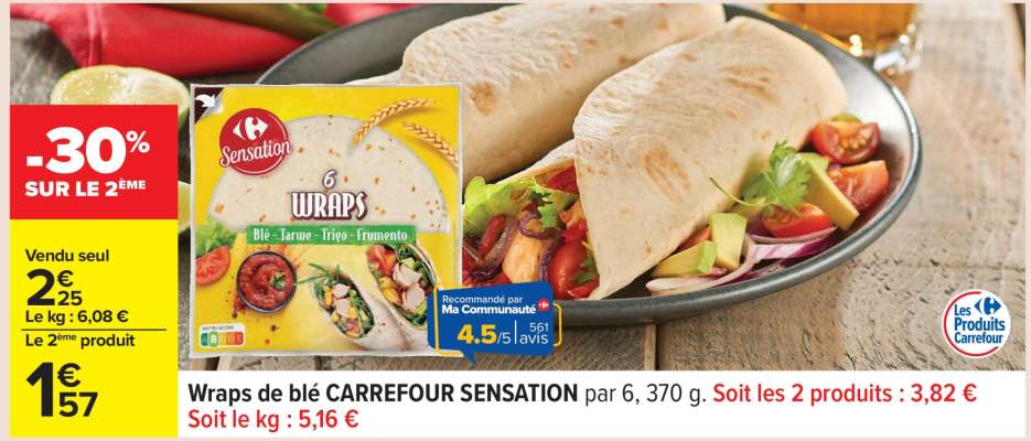 Wraps de blé CARREFOUR SENSATION