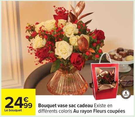 Bouquet vase sac cadeau