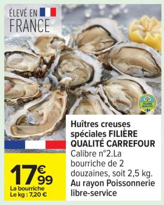Huîtres creuses spéciales FILIÈRE QUALITÉ CARREFOUR