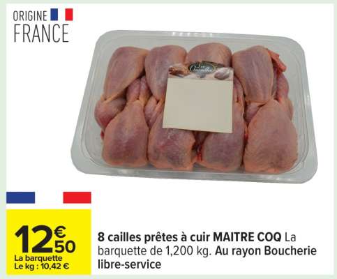 8 cailles prêtes à cuire MAITRE COQ