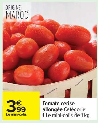 Tomate cerise allongée