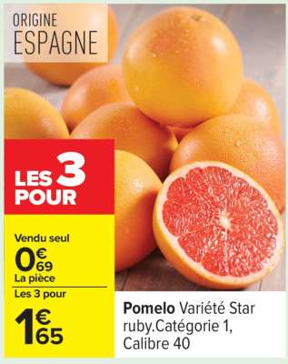 Pomelo Variété Star ruby