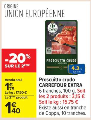 Prosciutto crudo CARREFOUR EXTRA