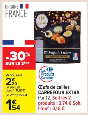 Œufs de cailles CARREFOUR EXTRA