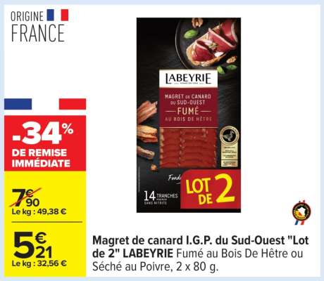 Magret de canard I.G.P. du Sud-Ouest "Lot de 2" LABEYRIE