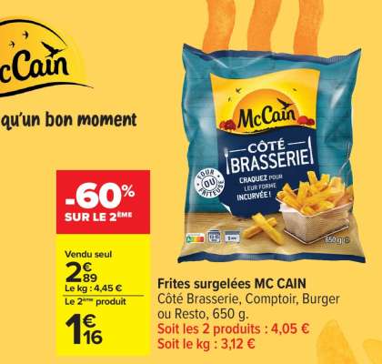 Frites surgelées MC CAIN