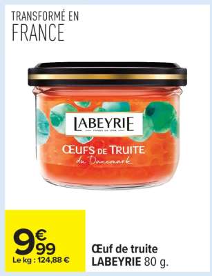 Œuf de truite LABEYRIE 80 g