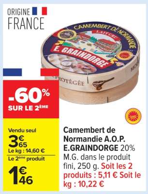 Camembert de Normandie A.O.P. E.GRAINDORGE