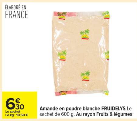 Amande en poudre blanche FRUIDELYS